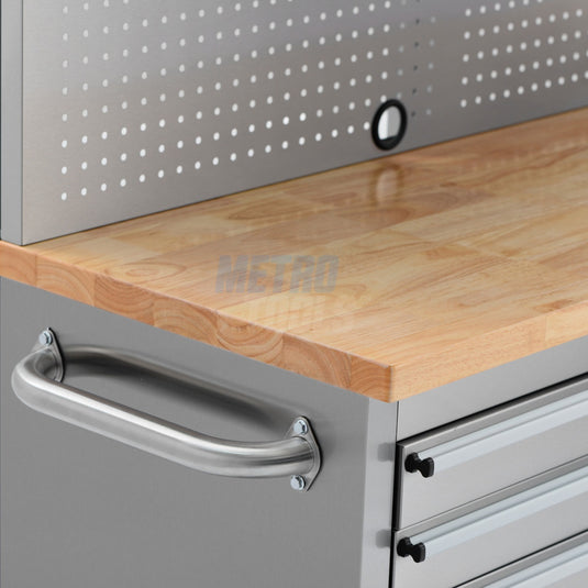 Solid Wood Benchtop with Pegboard