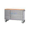 55" Stainless Steel 10 Drawer Roller Tool Cabinet and Workbench