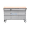 55" Stainless Steel 10 Drawer Roller Tool Cabinet and Workbench