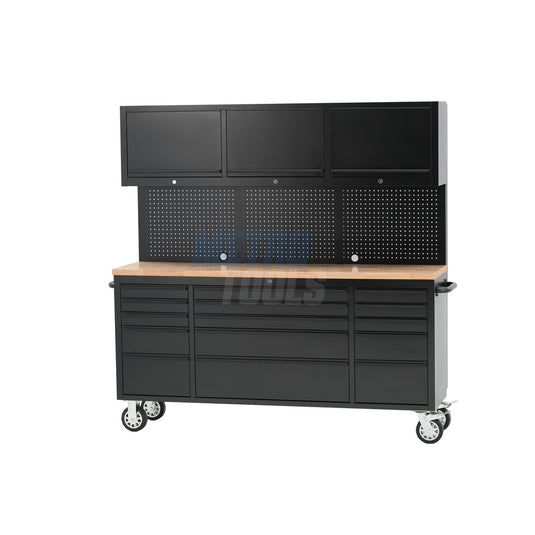 72" black with overhead cabinet