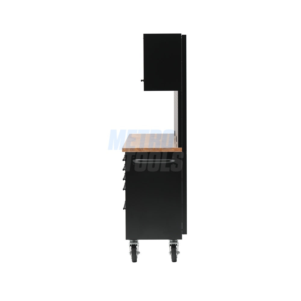 72" black with overhead cabinet