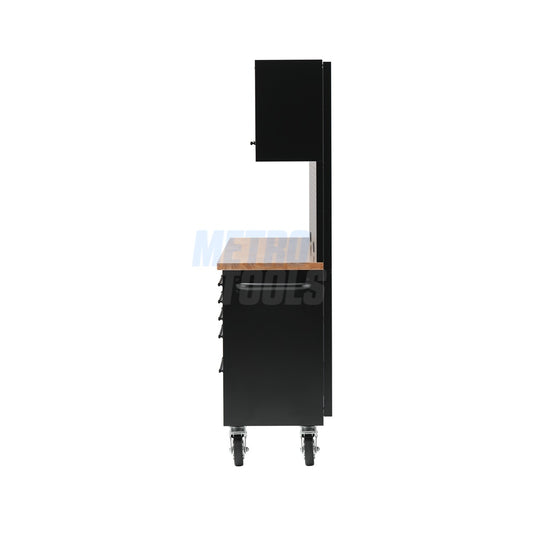 72" black with overhead cabinet