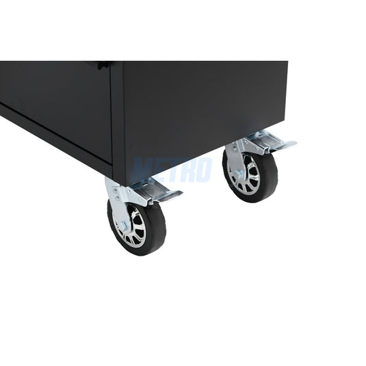 72" black with overhead cabinet