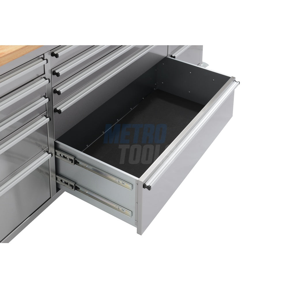 72" stainless steel with overhead cabinet