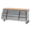 72" Stainless Steel 15 Drawer Roller Tool Cabinet and Workbench