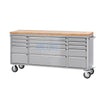 72" Stainless Steel 15 Drawer Roller Tool Cabinet and Workbench