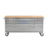 72" Stainless Steel 15 Drawer Roller Tool Cabinet and Workbench